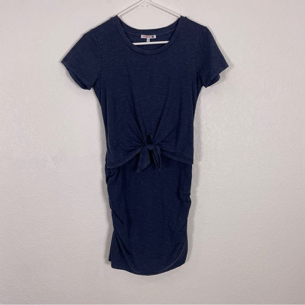 Sundry Blue‎ Short Sleeve Twist Tie Front Dress XS